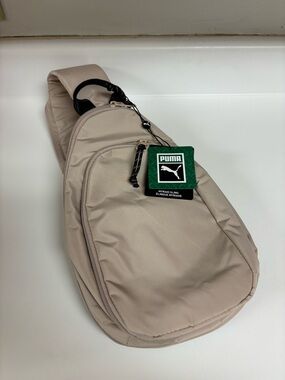 Puma Beige Sling Bag with Black Accents
